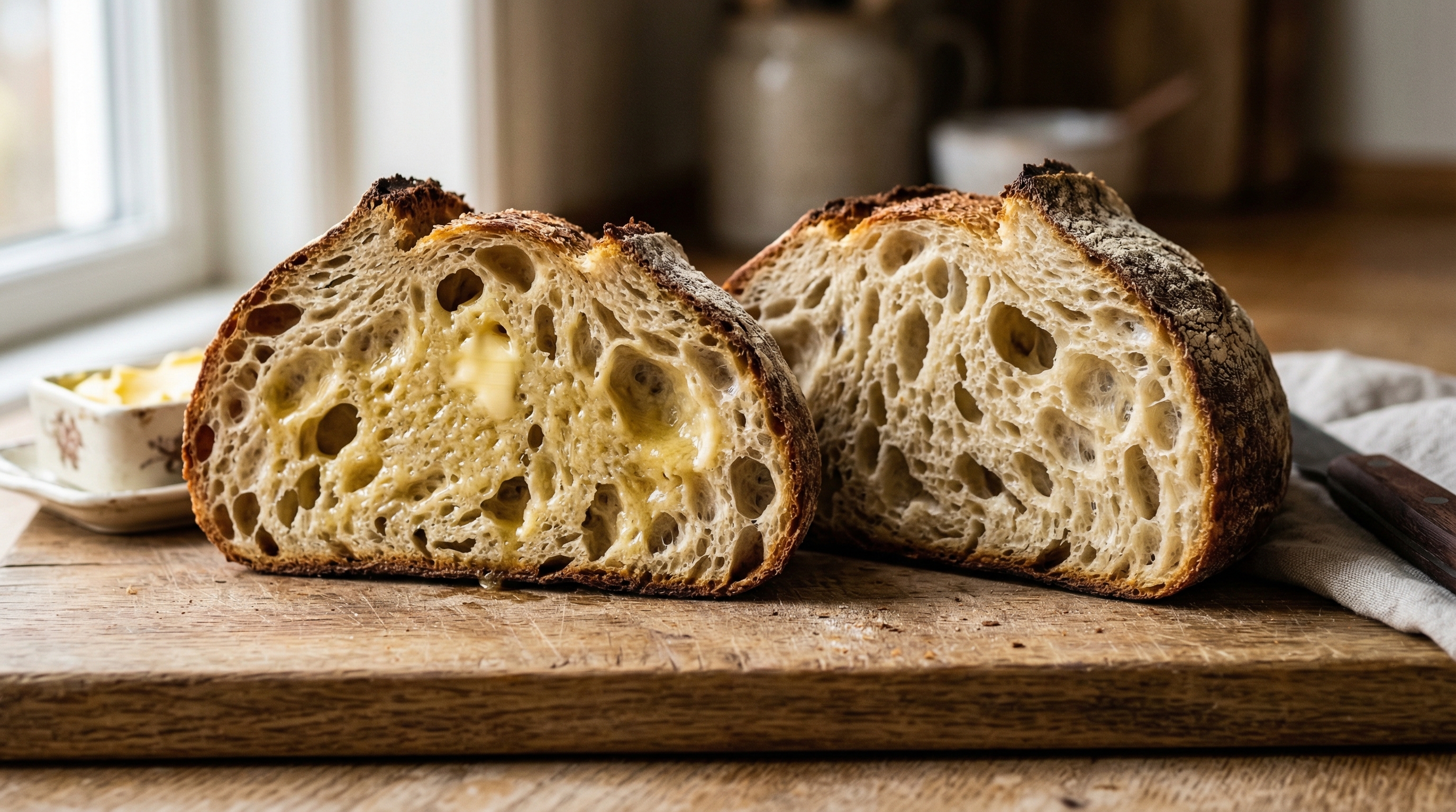 Surdejsbrød opskrift med åben krumme